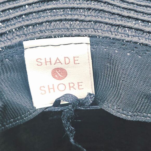 Shade & Shore Wide Brim Straw Floppy Hat Black Summer Spring Woven Golf Hat OS - Picture 6 of 6